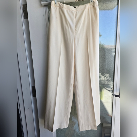 Ellen Tracy Pants - Ellen Tracy Cream Wide Leg Pants with Elegant Silhouette